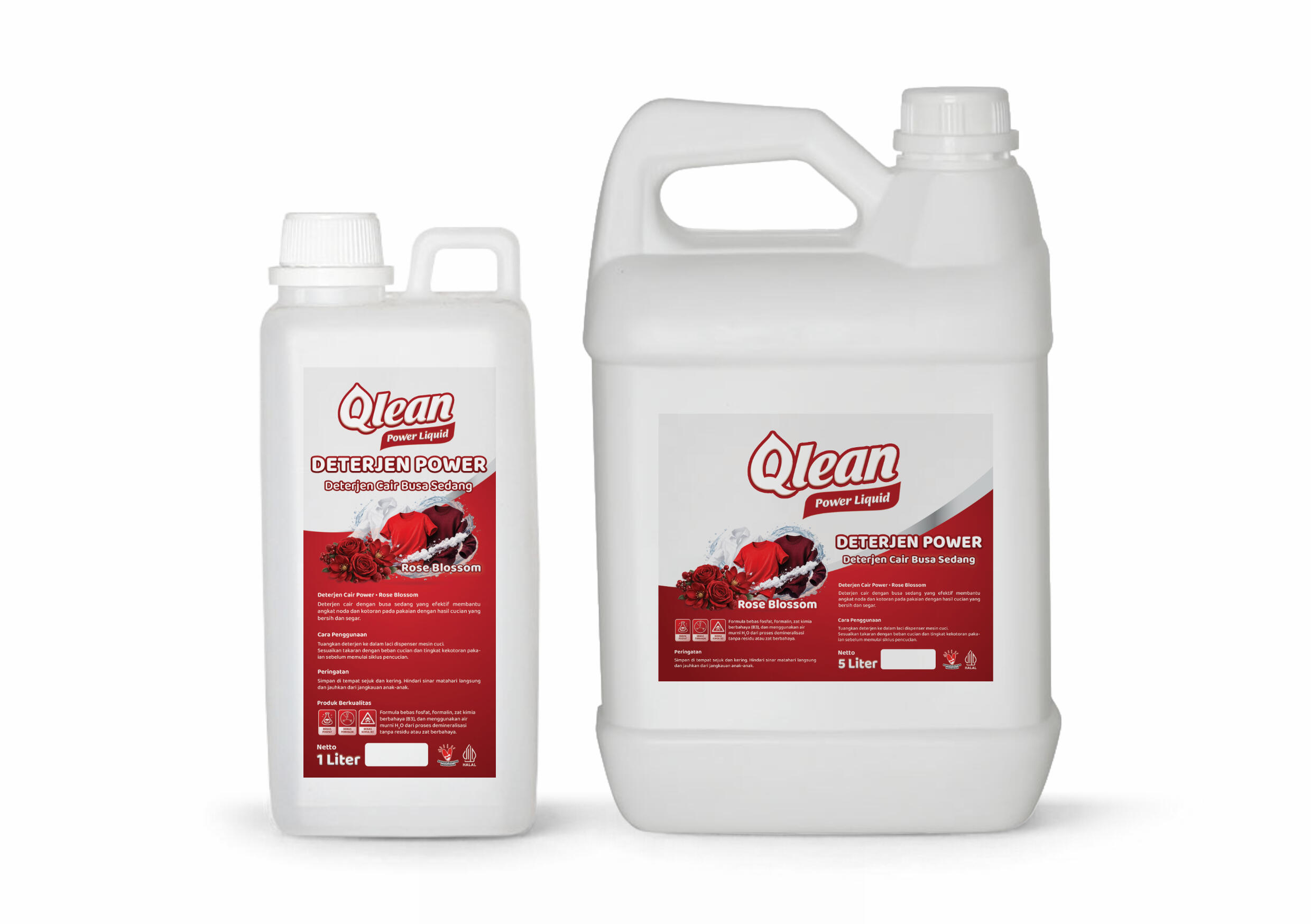 Qlean Power Liquid Deterjen cair busa sedang Power Liquid Qlean Care kemasan jerigen untuk kebutuhan laundry di Batam
