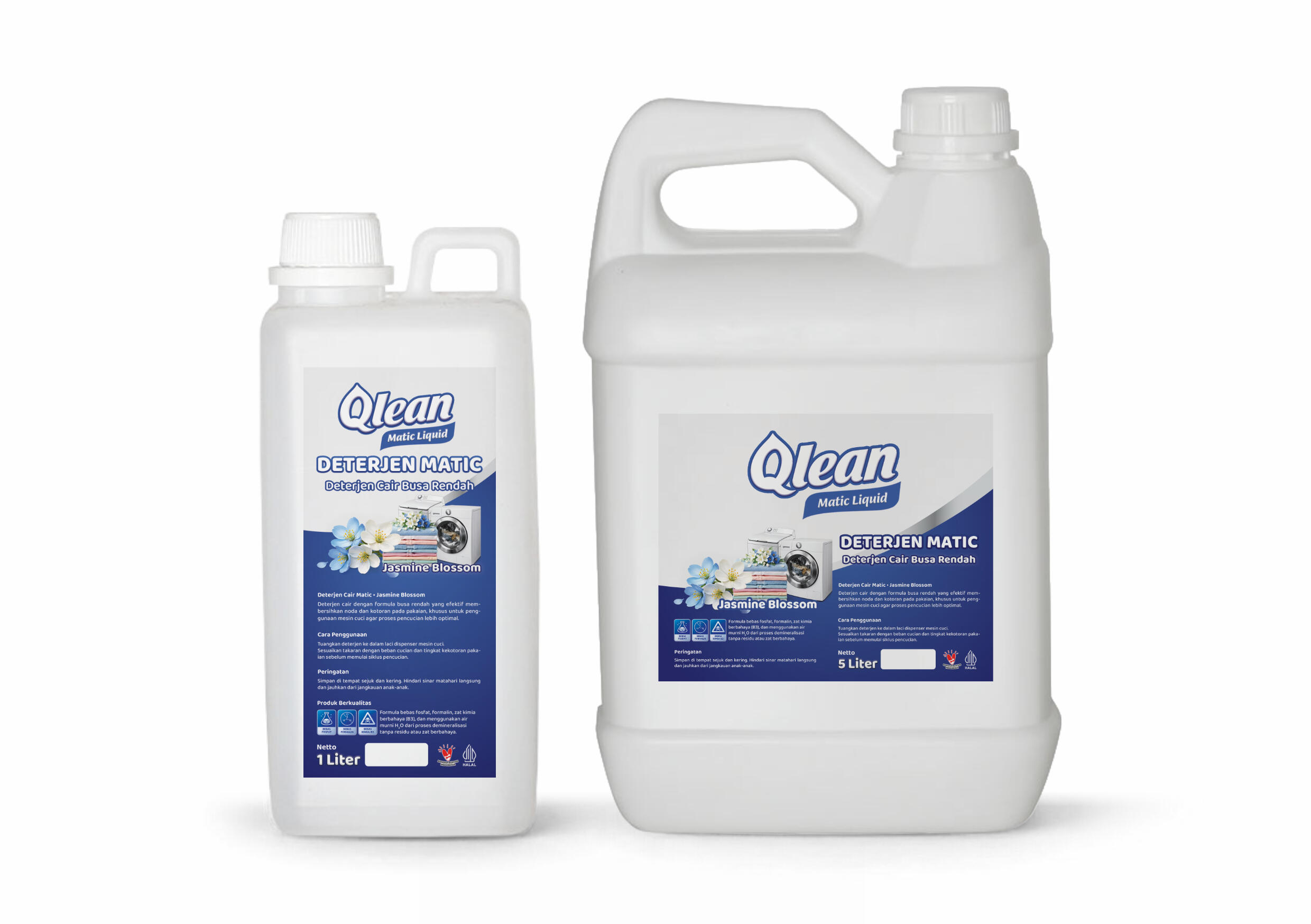 Qlean Matic Liquid Deterjen cair busa rendah Matic Liquid Qlean Care kemasan jerigen untuk kebutuhan laundry di Batam