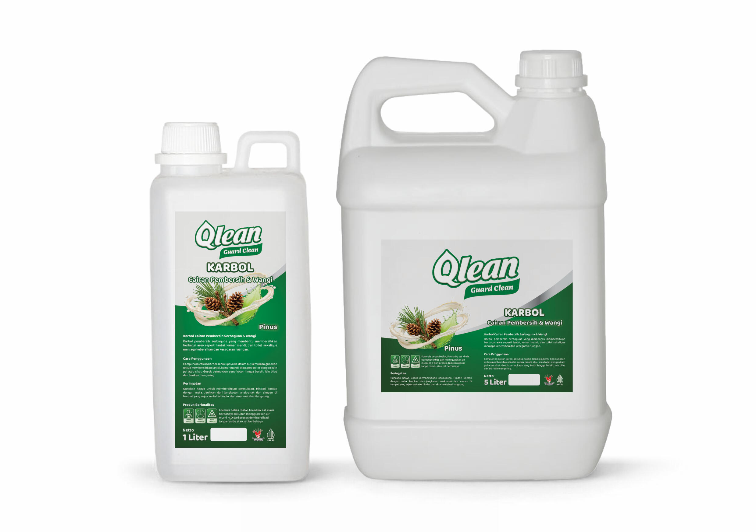 Qlean Guard Clean Karbol wangi Guard Clean Qlean Care kemasan jerigen untuk kebutuhan rumah tangga dan industri Batam
